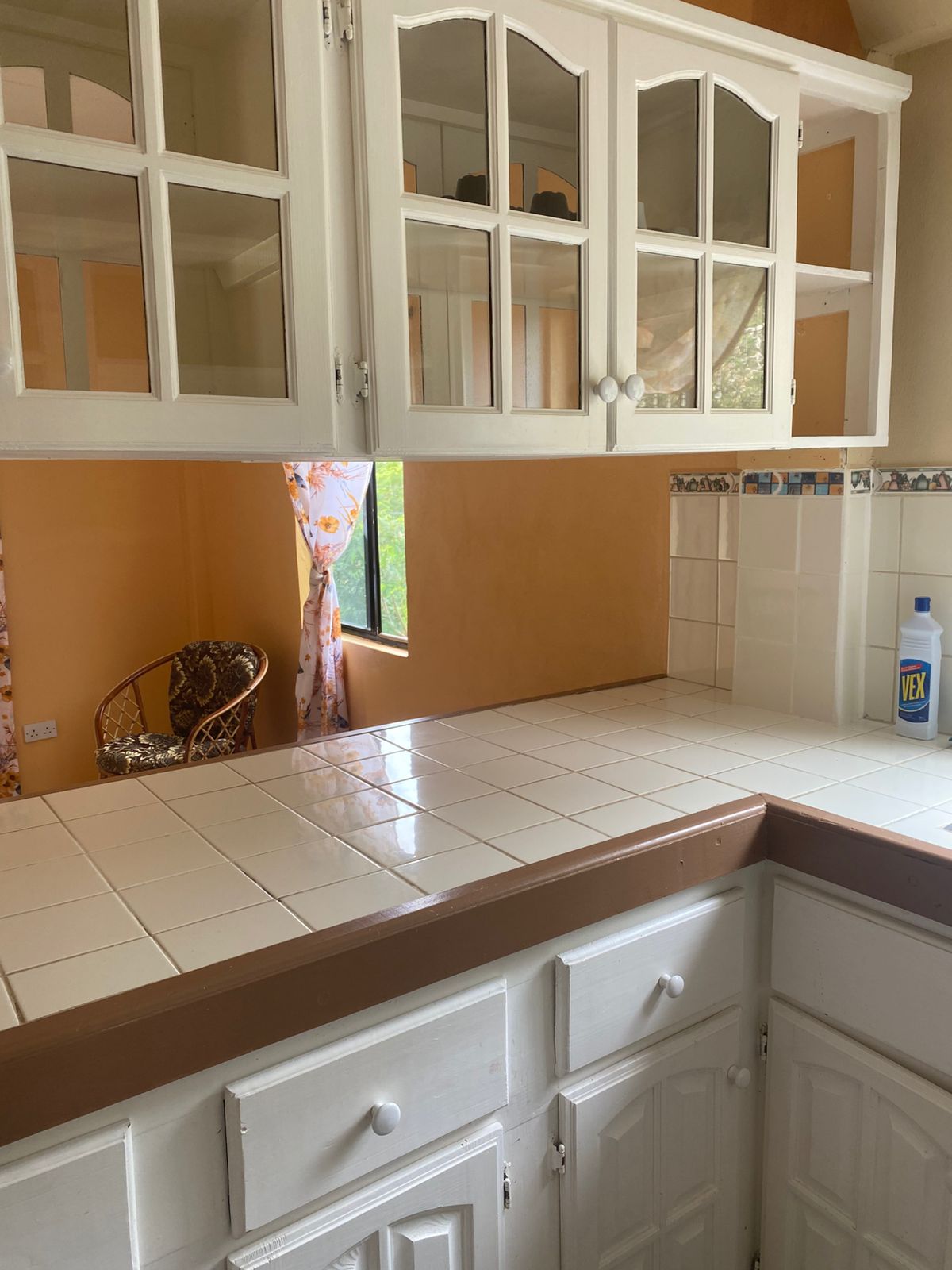 Kitchen with countertop and storage